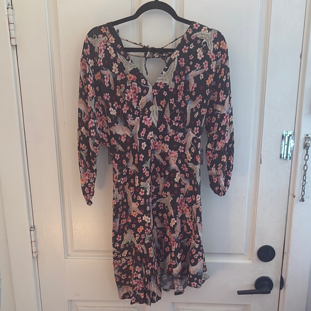 Anthropologie Crane and Cherry Blossom Dress